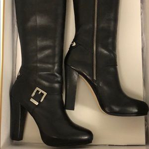 Michael Kors Black Knee High Leather Boots